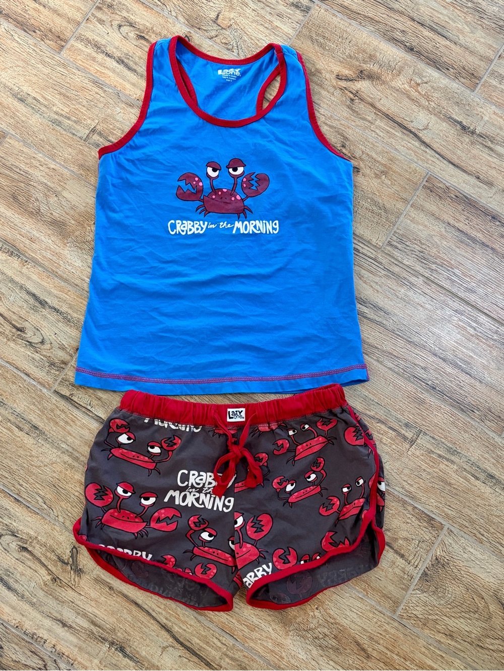 Lazy One "Crabby in the Morning" Two-Piece Pajama Set small